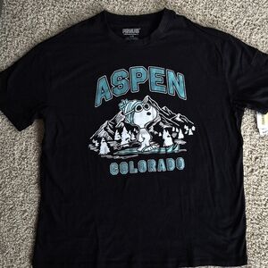 Peanuts Black Aspen Colorado T-Shirt Brand New
